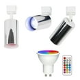 thumbnail image 1 of FSLiving J Type Gimbaled Track Lighting,Gimbaled Ceiling Spotlight Remote Control, Color Changing RGB Tunable White GU10 Smart Bulb Mini Lights Silver Juno Track Mounted for Kitchen Shopwindow, 1 of 9