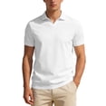 thumbnail image 2 of Polo Shirts for Men Golf Solid Color Shirt Business Casual Short Sleeve Knit Silk Smooth Drape Comfortable Collar Mens Shirts White L, 2 of 6