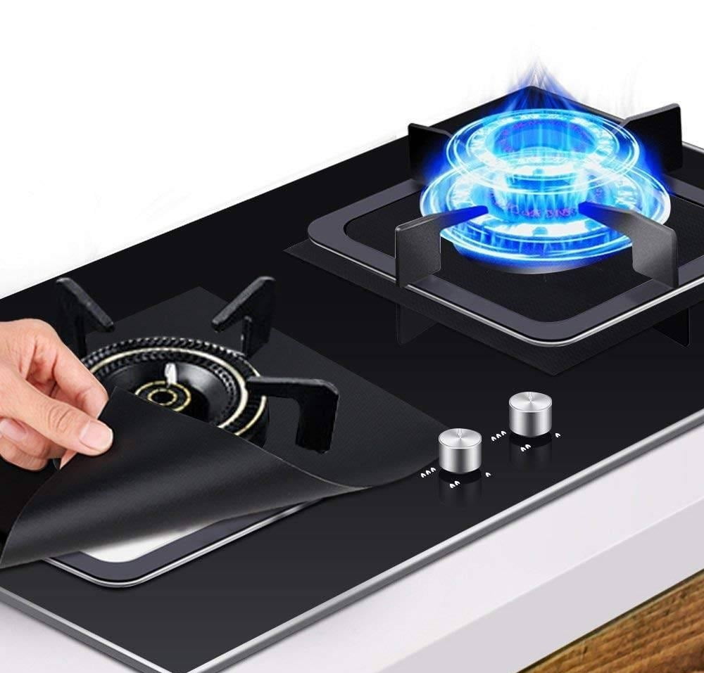 Waloo Reusable Teflon NonStick Reusable Liners for Gas Stovetops (8