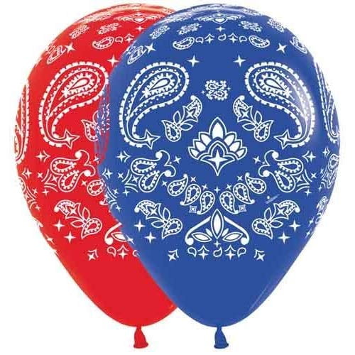Bandana Western Print Balloons Latex Party Hoedown Decorations
