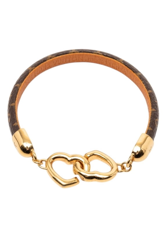 Pre-Owned Louis Vuitton Monogram Say Yes Bracelet, Size 17, M6758, Brown Gold Plated, Women's.
