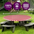 thumbnail image 2 of Sorfey Round Dining Table Cover Fitted Checkered Vinyl Table Cloth, Red 44” x 40”, 2 of 5