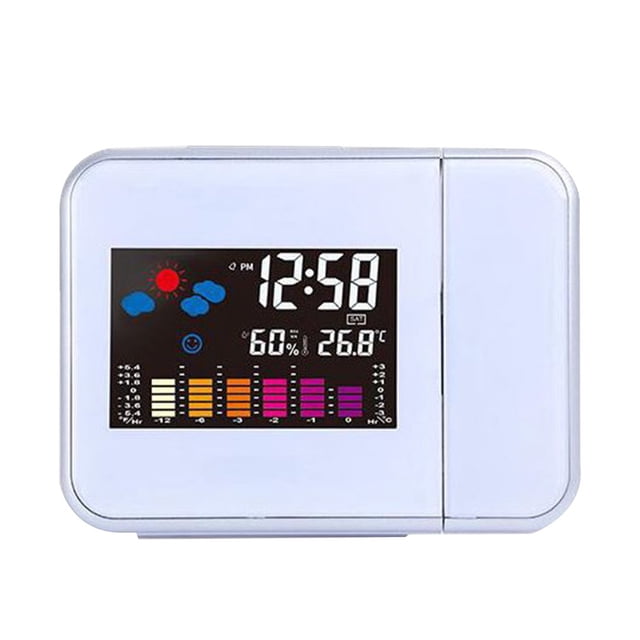 MesaSe Home Digital LED Display Projection Alarm Clock Snooze Function Weather Thermometer Humidity Table Clock