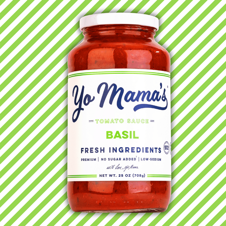 Yo Mama s Foods Gluten Free Keto Tomato Basil Pasta Sauce 25 oz Jar