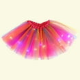 thumbnail image 2 of Odeerbi Princess Skirt for Girls Tutu Skirt Toddler Cute Party Dance Skirt Rainbow Color LED Be Luminous Net Yarn Tulle Hot Pink, 2 of 4
