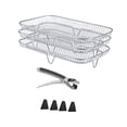 thumbnail image 1 of GUOOL Air Fryer Rack 3 Layered Baking Basket Pan Multiuse Nonstick Three Stackable Rectangle, 1 of 9