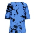thumbnail image 5 of Busydd Womens Tops Fashion Tie Dye Boho Blouses Short Sleeve Round Neck Button T-Shirts Floral Print Hawaiian Shirts Casual Loose Comfort Summer Tops Plus Size Tops for Women,S-4XL, 5 of 5