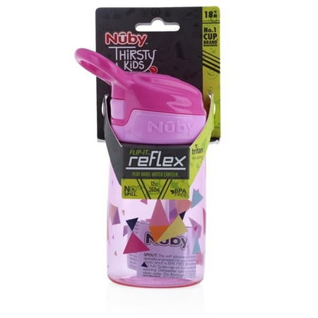 DDI 2367754 12 oz Nuby Push Button Cups with Soft Spout for 18 Months Plus - Pink - Case of 24