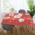 thumbnail image 4 of WOBOGO Christmas Element Square Tablecloth 60×60in Polyester Fabric Tablecloth Washable Dust Resistant Wrinkle Resistant, 4 of 9