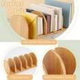 thumbnail image 4 of Bamboo Wooden Mail Holder Desk File Mail Organizer with 5 Slots Desktop File Holder Envelope Organizer, 4 of 6