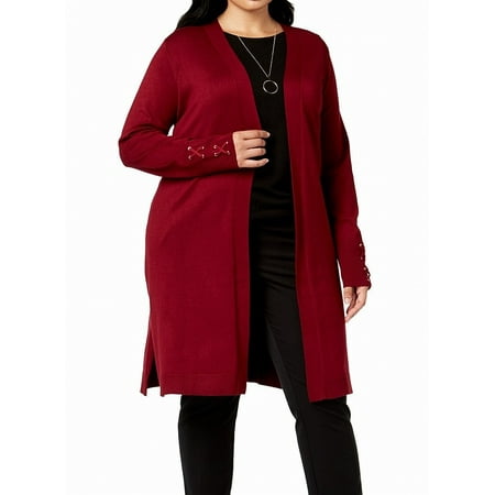 Womens Sweater Plus Open Front Cardigan 1X