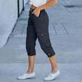 thumbnail image 7 of Womens Joggers With Pockets Women Solid Color Pentagonal Pants With Elastic Waist Casual Work Clothes Belt Pockets Dark Blue S, 7 of 7