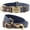Collar+Leash set—Blue, variant on Didog Soft Leather Personalized Dog Collar and Leash set Custom Engraved Nameplate for Small/Large Dogs