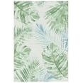 thumbnail image 4 of SAFAVIEH Barbados Distressed Palm Leaves Outdoor Area Rug, Green/Teal, 5'3" x 7'6", 4 of 10