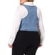 thumbnail image 3 of Chalecos de mezclilla para mujeres de tallas grandes Agnes Orinda, tops sin mangas, chaqueta casual de botón, 1X azul claro, 3 of 6