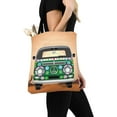thumbnail image 3 of ASHLEIGH Hippie Groovy Van With Peace Sign Traveling Reusable Grocery Bags Shopping Bag Canvas Tote Bag Shoulder Bag, 3 of 3