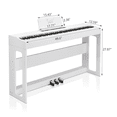 thumbnail image 2 of Tcbosik 88 Key Full-Weighted Keyboard with Furniture Stand and Headphone, Portable Piano with Power Adapter and Triple Pedals, White, 2 of 9
