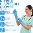 thumbnail image 3 of [100 Pcs] Nitrile Gloves - Powder & Latex Free Disposable Exam Gloves - Medical and Food Grade - 3 Mil - Touch Sensitive Small, 3 of 7