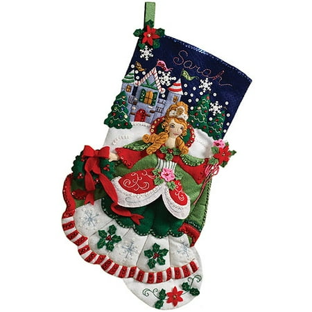 Princess Stocking Felt Applique Kit-18 Inch Long