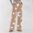 thumbnail image 6 of Axiiglly Flannel Pajama Pants for Women, Cute Printed Elastic Waist Wide Leg Pajama Pants with Pockets, Plus Size Loose Comfy Lounger Sleepwear Trousers, 6 of 9