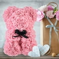 thumbnail image 3 of Oso de peluche rosa, oso de flores, flor eterna para escaparate, cumpleaños, Navidad, regalo del día de San Valentín (rosa claro), 3 of 5