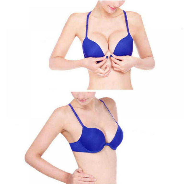 Popvcly Women's Front Button Opening Closure Bra Soft Breathable Seamless  Push Up Underwear 