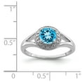 thumbnail image 5 of Sterling Silver Rhodium-plated Diamond & Blue Topaz Ring, 5 of 6