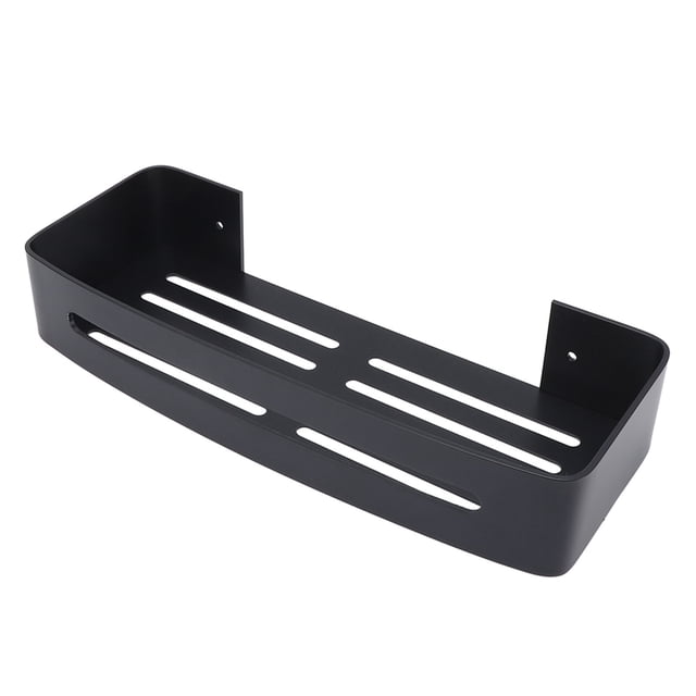 Bathroom Shower Shelf, Single Layer Space Aluminum Floating Wall Shelves with Hooks