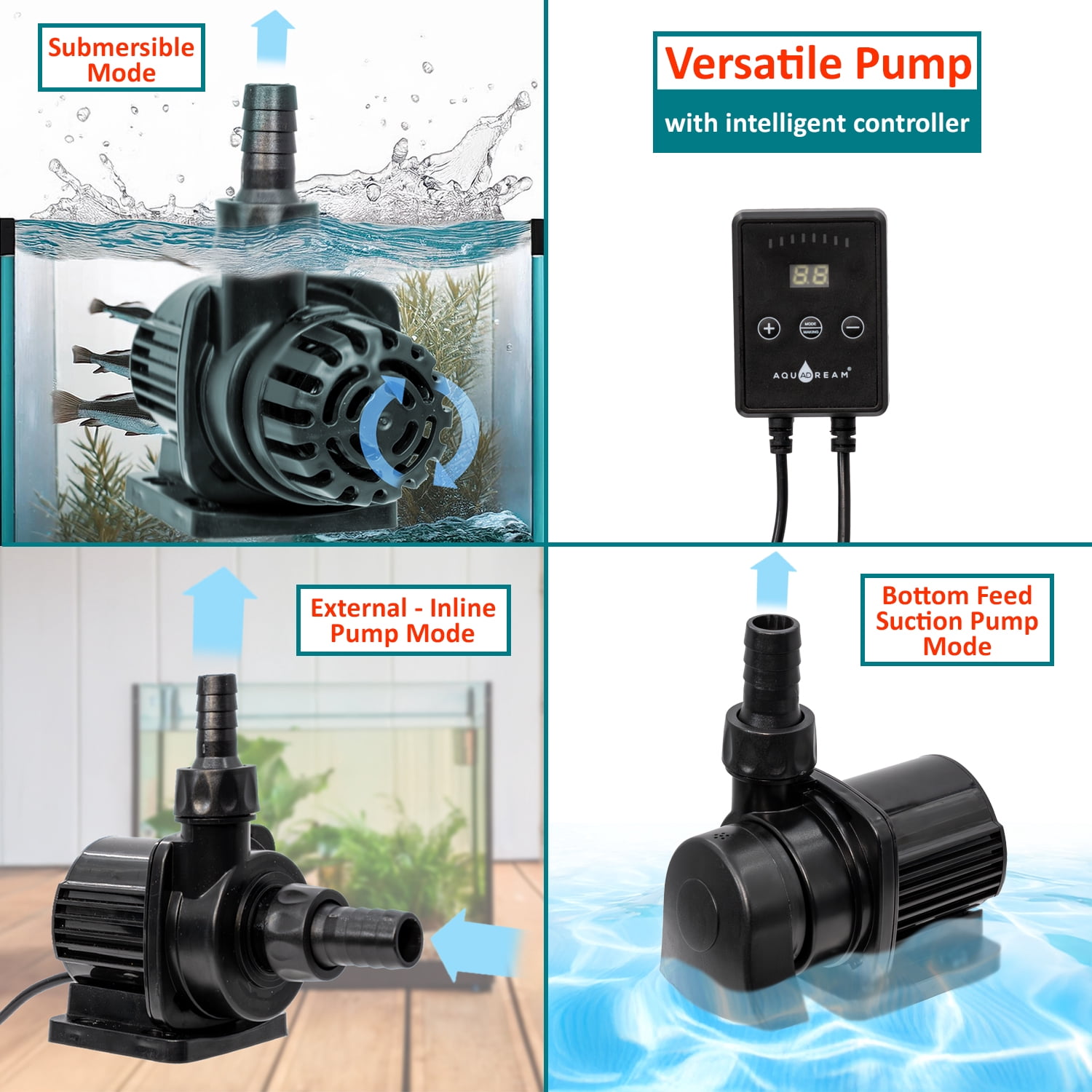 2400 GPH 24v Dc Eco Marine Aquarium Fish Tank Wave Maker Water Pump