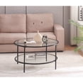 thumbnail image 2 of HestiNysus Double Glass Coffee Table,Black, 2 of 5