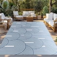 thumbnail image 2 of Ombre Outdoor Rug for Patio/Deck/Porch, Non-Slip Large Area Rug 4 x 6 Ft, Farmhouse Stripes Modern Abstract Art Indoor Outdoor Rugs Washable Area Rugs, Reversible Camping Rug Carpet Runner, 2 of 8