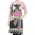 thumbnail image 5 of Pioneer Flower Floral Print Pattern Apron-Garden Aprons for Women with Pockets-Cotton Linen Waterproof Kitchen Cooking Gardening Aprons Adjustable for Kitchen,Cooking,BBQ and Salon 33x27 Inch, 5 of 7