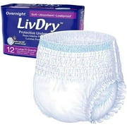 LivDry Unisex Adult Incontinence Underwear, Overnight Comfort Absorbency