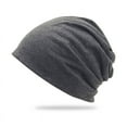 thumbnail image 1 of Zhuge 1 unisex double-layer solid color pile cap, thin pullover cap, used for clothing matching, gardening, beach (dark gray), 1 of 4