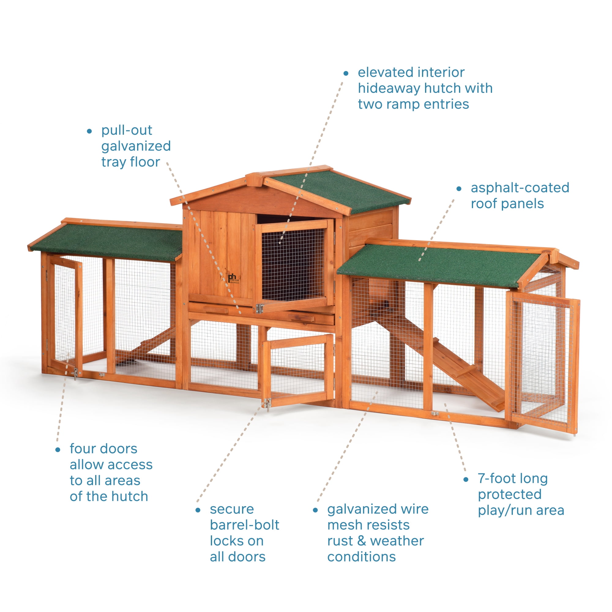 Prevue Pet Products Rabbit Hutch with Double- Run 4600