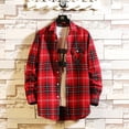 thumbnail image 3 of LEEYNEER Men‘s Flannel Plaid Shirt Jacket Winter Warm Long Sleeve Quilted Fleece Sherpa Lined Plaid Coats Soft Button Down Thick Shirts Jackets on Clearance, 3 of 3