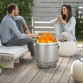 thumbnail image 4 of Towallmark Fire Pits for Garden, 35.4 Inch Smokeless Fire Pit, 304 Stainless Steel Wood Burning Fireplaces with Removable Ash Pan & Stand, Portable Safe Burning Firepit, 4 of 7