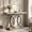 Gray, variant on Fnova 55" Console Table with Geometric Base, Modern Wood Narrow Entryway Table Sofa Table for Living Room, Hallway, Foyer