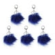 thumbnail image 1 of Llavero con pompón esponjoso de 5 uds., llavero de piel Artificial, accesorios esponjosos, para de coche Azul real, 1 of 9
