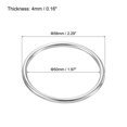 thumbnail image 2 of 50mmx58mm Dia 304 Stainless Steel O Ring Seamless Welded O-Ring for DIY 10 Pack, 2 of 5