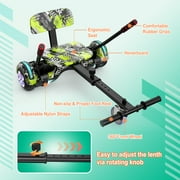 SISIGAD Hoverboard Go Kart with Bluetooth and Lights, 6.5 Hover Board with Seat, 300W Powerful Motor, 6-10mph Max Speed Electric Scooter
