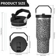 thumbnail image 4 of 30oz Handheld Travel Tumbler with Handle – Double Wall Stainless Steel Insulated Cup, Flip Straw Lid, Leak-Proof & BPA-Free for Hot and Cold Drinks – Durable Coffee & Juice Mug Pink, 4 of 7
