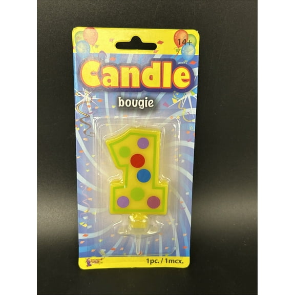 Festive Number 1 Candle Yellow Forum Novelties 2.5"
