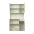 thumbnail image 4 of Storage Cabinet with Doors, Farmhouse Wardrobe Closet Storage with 6 Doors, 1 Open Shelves, and Drawer for Bedroom Living Room Kitchen Entryway, White, LJ3880, 4 of 10