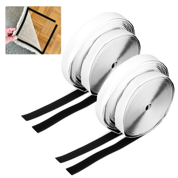 4 Rolls Adhesive Hook and Loop Tape Reusable Hook and Loop Sticky Roll Sticky Back Fastening Tape 26 FT for Home