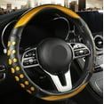 thumbnail image 3 of Fashion Breathable Non-slip Sporty Leather Steering Wheel Cover, Universal 15 Inch Leather Steering Wheel Cover, 3 of 5