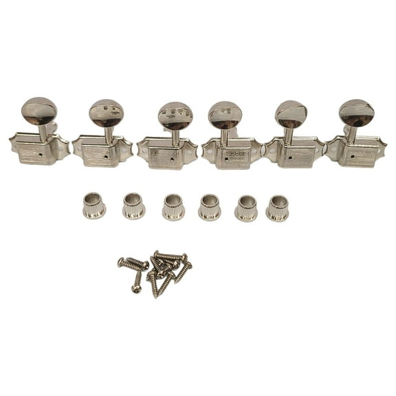 Kluson 3 Per Side Deluxe Series Tuning Machines Double Line Nickel