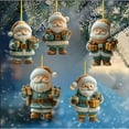 thumbnail image 6 of Fwttom Christmas Tree Ornaments - Acrylic Santa Claus 2D Flat Hanging Christmas Decorations, Exquisite Party Holiday Xmas Tree Garland Wreath Decor, 6 of 7
