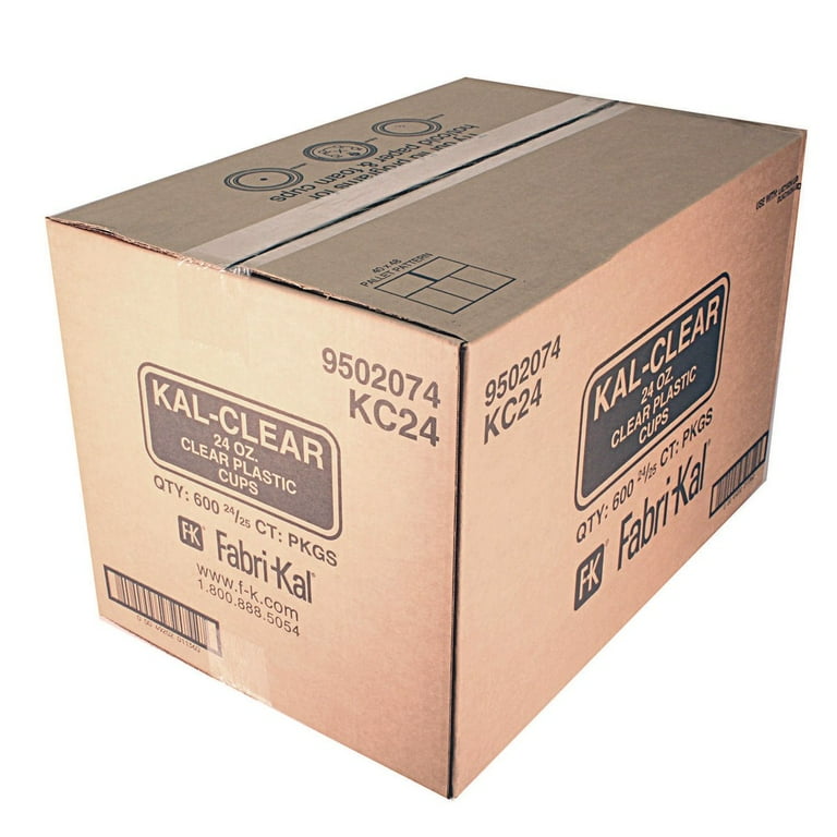 Kal-Clear PET Cold Drink Cups, 24 oz, Clear, 25/Sleeve, 24 Sleeves/Carton Kal-Clear PET Cold Drink Cups, 24 oz, Clear, 25/Sleeve, 24 Sleeves/Carton