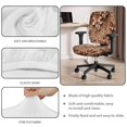 thumbnail image 6 of CHAQLIN Leopard Bow Print Desk Chair Cover with Decorative Stretchable Fabric, Set of 2 Elastic Office Chair Slipcover for High Back Boss Chair, 6 of 7